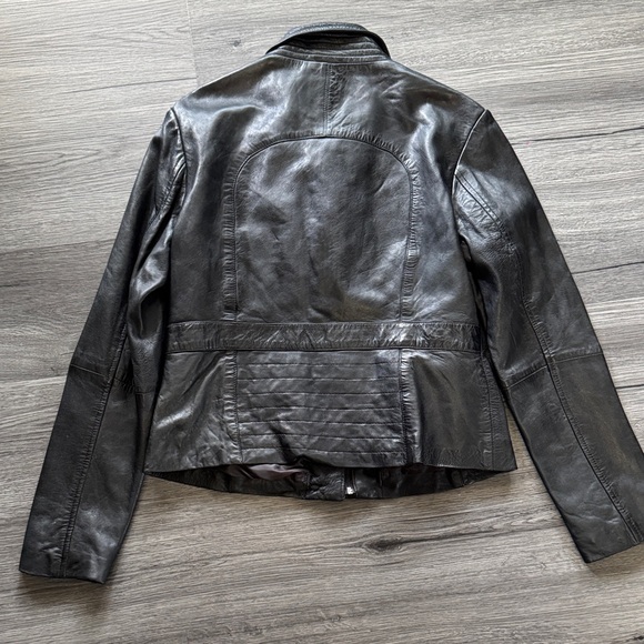 DKNY black Leather Jacket for Women - Picture 4 of 8